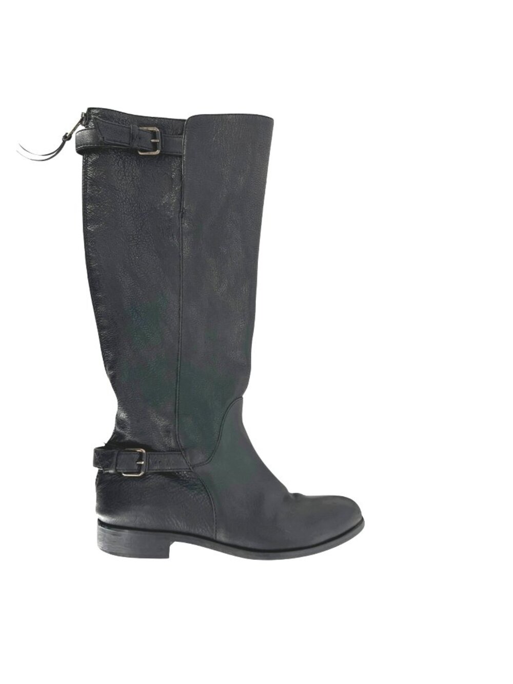J.Crew Emmett Black Leather Tall Riding Boots Size 7.5 Classic Equestrian Style